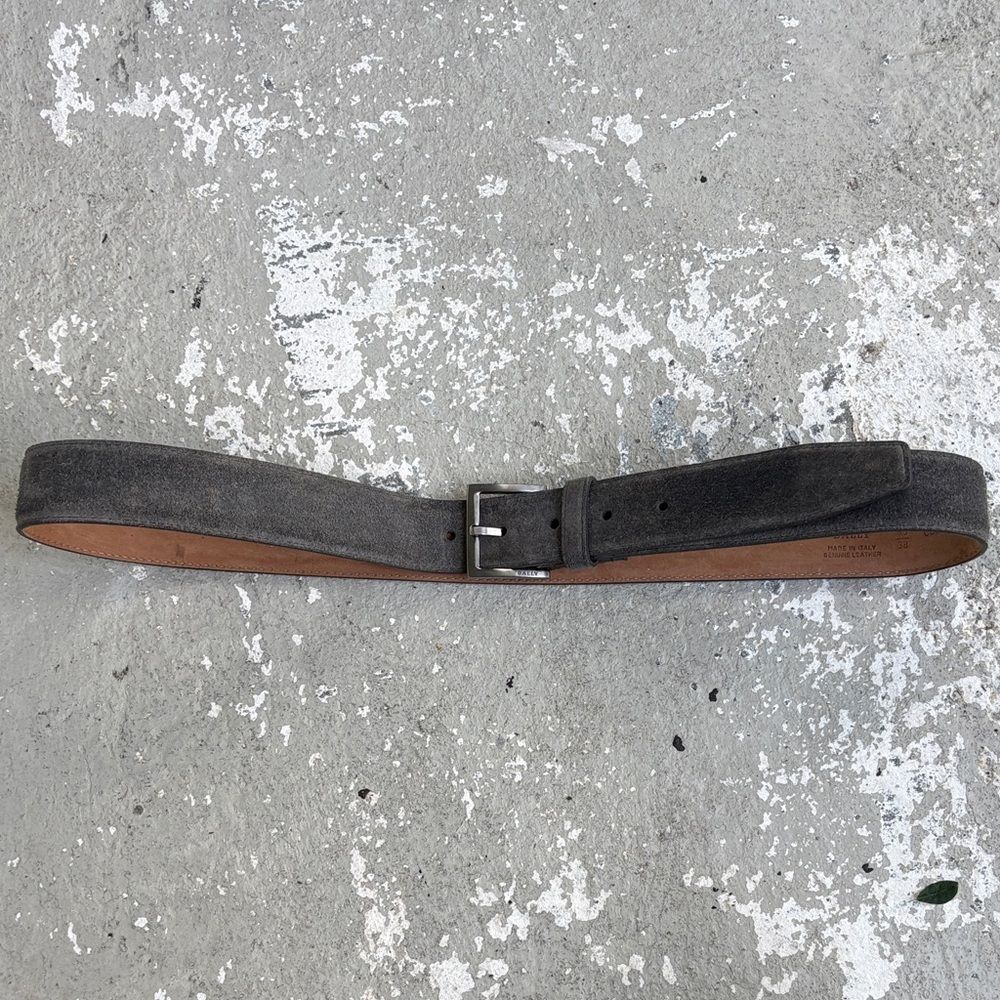 Bally grey suede belt